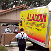 Aladdin Air Conditioning & Heating Technician installing HVAC systems